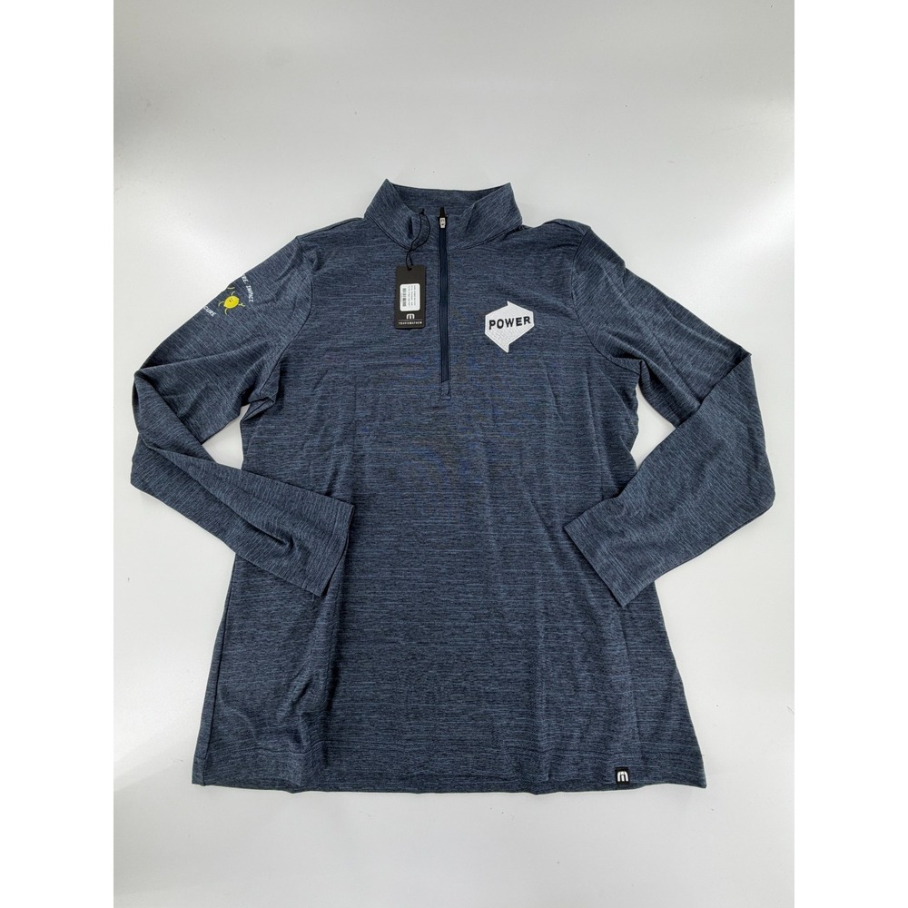 Travis Mathew Womens SZ XL 1/4 Zip Pullover Crestview Lightweight Vintage Indigo